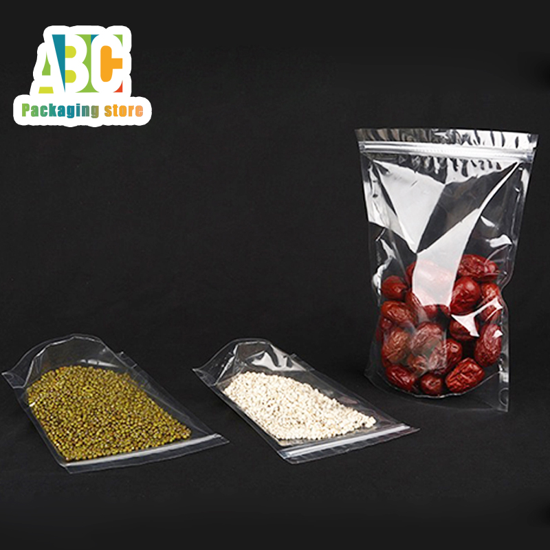 Food Lovers Snacks - Borsa con cerniera autoportante trasparente Stampa
