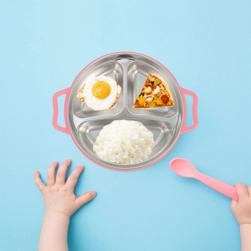 Food Snacks For Toddlers - Piatto per Bambini in Acciaio Inox