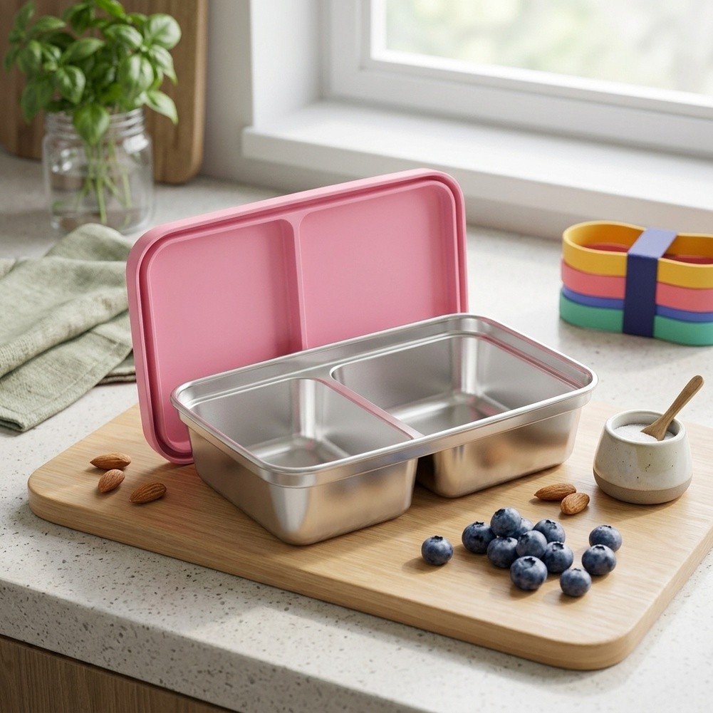 Food Snacks For Toddlers - Contenitore per Pranzo in Acciaio Inox